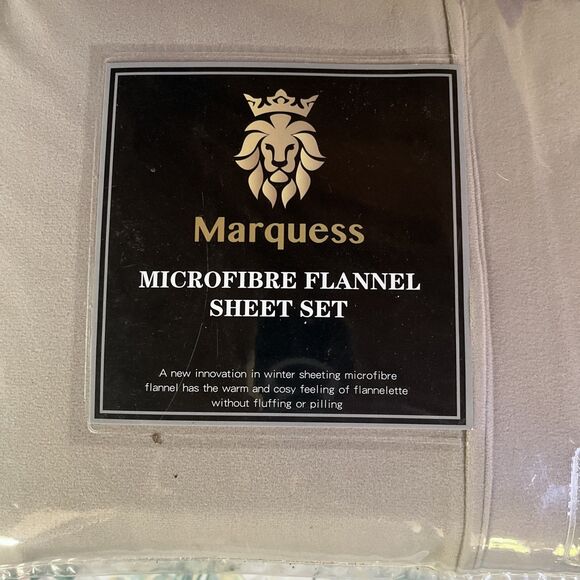 Marquess Microfiber Flannel Sheet Set Size Full Tan Brown New In Package - Picture 3 of 6